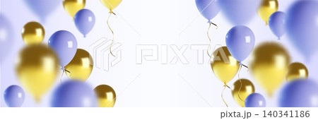3d birthday celebration border with balloons 3d birthday celebration border with balloons 140341186