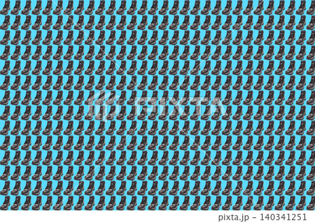 Pattern of black leather warm boot.Winter footwear 140341251