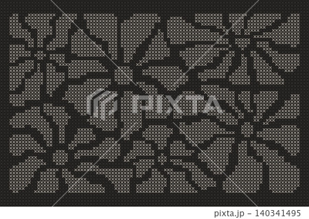 Geometric cross stitch floral abstract pattern Geometric cross stitch floral abstract pattern 140341495