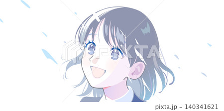 希望に満ちた笑顔の女性のイラスト 140341621