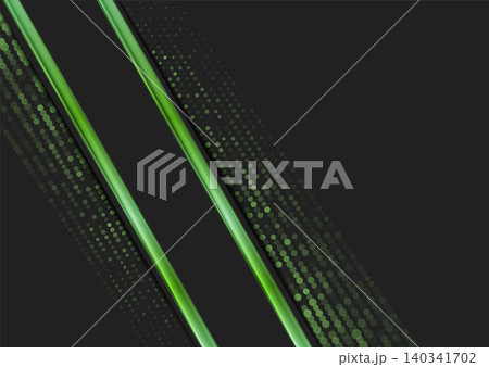 Bright green minimal dots halftone and glossy stripes abstract background 140341702