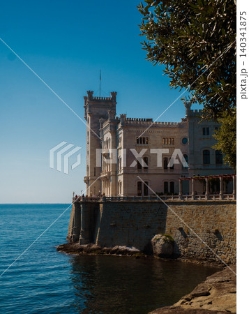 Miramare Castle on the Adriatic Sea coast at Trieste, Italy in summer Miramare Castle on the Adriatic Sea coast at Trieste, Italy in summer 140341875