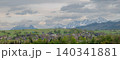 Panoramic view of Zakopane town with Tatra Mountains and snowcapped peaks in southern Poland 140341881