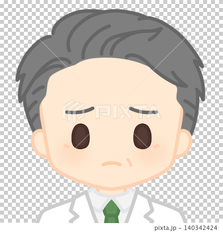 Troubled man in white coat Troubled man in white coat 140342424