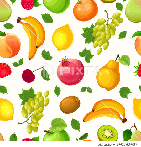Summer Fruit Mix Seamless Pattern Design Summer Fruit Mix Seamless Pattern Design 140343487
