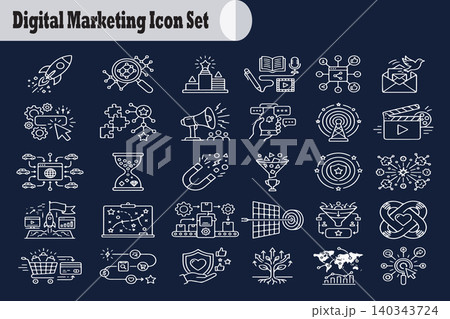Digital marketing icons set for online business advertising vector illustration Digital marketing icons set for online business advertising vector illustration 140343724