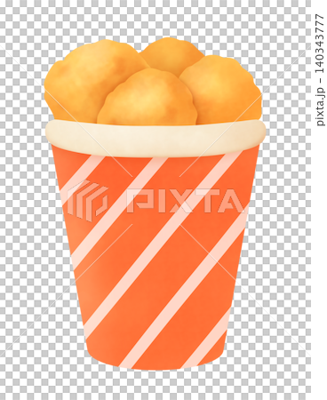 紙杯裝炸雞插圖 140343777