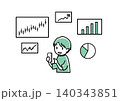 スマートフォンでチャート見て操作している人 01 140343851