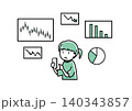 困った顔をしながらスマートフォンでチャート見て操作している人 03 140343857