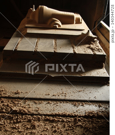 metal castings inside the factory metal castings inside the factory 140344728
