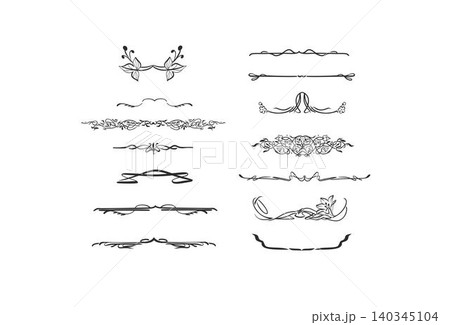 Hand drawn vector abstract outline,graphic,line vintage ornament art nouveau frame border and divider set in drawing elegant style.Elegant decoration vintage design isolated.Floral ornament border Hand drawn vector abstract outline,graphic,line vintage ornament art nouveau frame border and divider set in drawing elegant style.Elegant decoration vintage design isolated.Floral ornament border 140345104