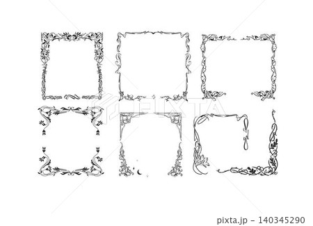 Hand drawn vector abstract outline,graphic,line vintage celebration ornament art nouveau frames set in drawing elegant style.Elegant decoration vintage outline design isolated. Floral ornament border Hand drawn vector abstract outline,graphic,line vintage celebration ornament art nouveau frames set in drawing elegant style.Elegant decoration vintage outline design isolated. Floral ornament border 140345290