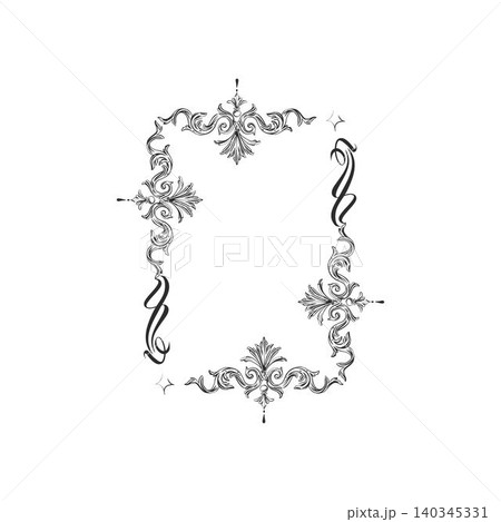 Hand drawn vector abstract outline,graphic,line vintage celebration ornament art nouveau frame in drawing elegant style.Elegant decoration vintage outline design isolated. Floral ornament border Hand drawn vector abstract outline,graphic,line vintage celebration ornament art nouveau frame in drawing elegant style.Elegant decoration vintage outline design isolated. Floral ornament border 140345331
