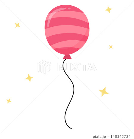 Cute pastel red striped balloon vector illustration Cute pastel red striped balloon vector illustration 140345724