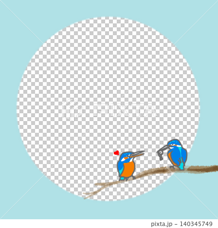 A frame (square) featuring a pair of kingfishers. A frame (square) featuring a pair of kingfishers. 140345749