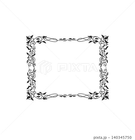 Hand drawn vector abstract outline,graphic,line vintage celebration ornament art nouveau frame in drawing elegant style.Elegant decoration vintage outline design isolated. Floral ornament border Hand drawn vector abstract outline,graphic,line vintage celebration ornament art nouveau frame in drawing elegant style.Elegant decoration vintage outline design isolated. Floral ornament border 140345750