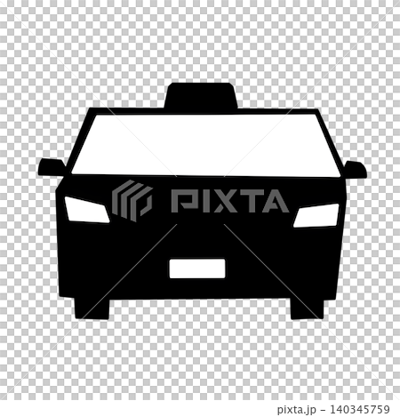 Taxi front silhouette icon Taxi front silhouette icon 140345759
