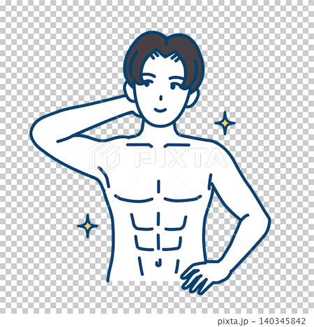 An illustration of a man who has achieved his ideal physique. An illustration of a man who has achieved his ideal physique. 140345842