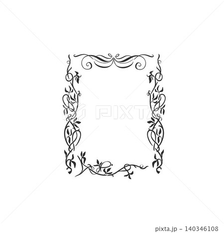 Hand drawn vector abstract outline,graphic,line vintage celebration ornament art nouveau frame in drawing elegant style.Elegant decoration vintage outline design isolated. Floral ornament border Hand drawn vector abstract outline,graphic,line vintage celebration ornament art nouveau frame in drawing elegant style.Elegant decoration vintage outline design isolated. Floral ornament border 140346108