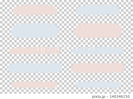 A set of horizontally elongated, hand-drawn shapes that resemble clouds (gray and brown). A set of horizontally elongated, hand-drawn shapes that resemble clouds (gray and brown). 140346150