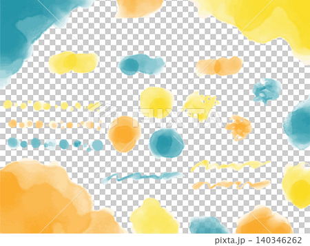 Summer-colored watercolor set: Nuanced abstract illustration background | Vitamin colors 140346262