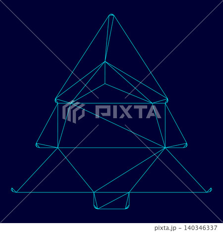 Christmas tree low poly triangulation triangulated polygonal ele 140346337