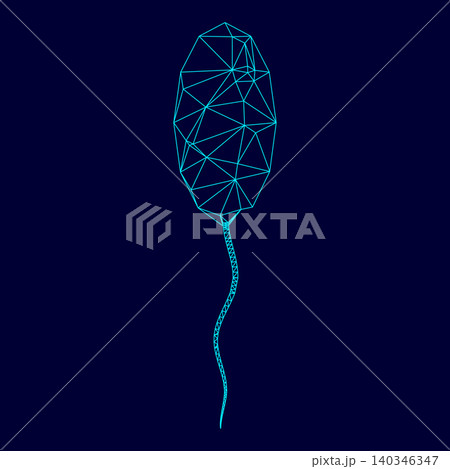 Sperm low poly triangulation triangulated polygonal electric cya Sperm low poly triangulation triangulated polygonal electric cya 140346347