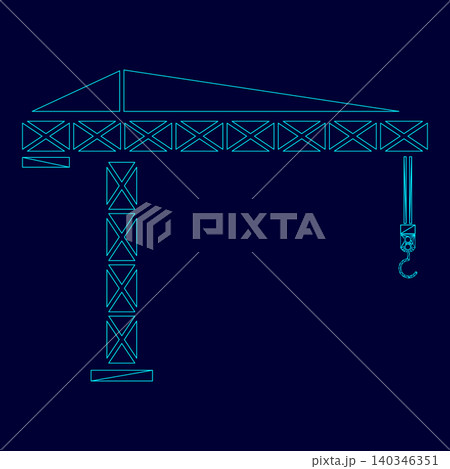 Building crane low poly triangulation triangulated polygonal ele Building crane low poly triangulation triangulated polygonal ele 140346351