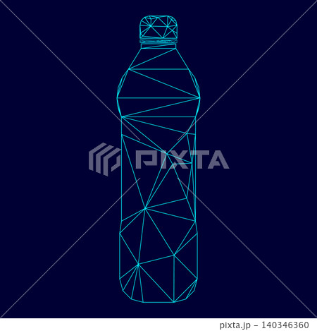 Water plastic bottle low poly triangulation triangulated polygon Water plastic bottle low poly triangulation triangulated polygon 140346360