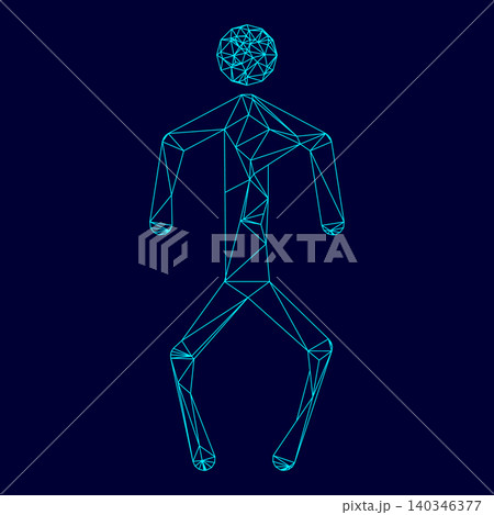 A man with crooked legs low poly triangulation triangulated poly A man with crooked legs low poly triangulation triangulated poly 140346377