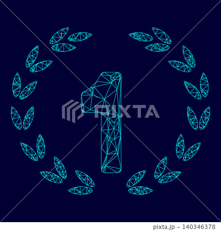 First place low poly triangulation triangulated polygonal electr 140346378