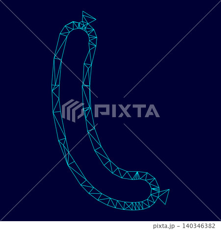 Sausage low poly triangulation triangulated polygonal electric c 140346382