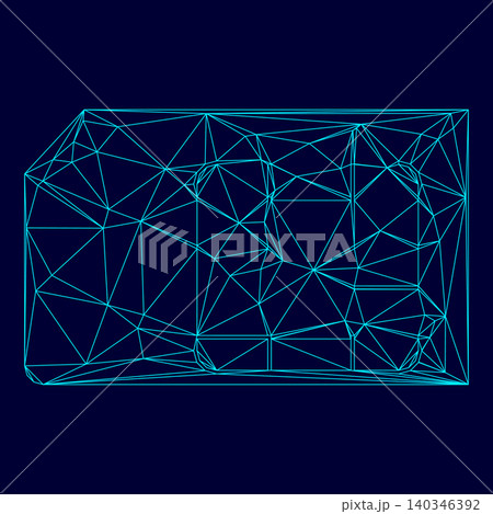 Sim card low poly triangulation triangulated polygonal electric 140346392