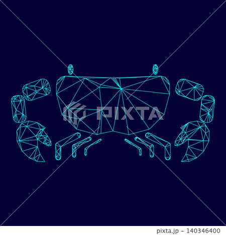 Crab low poly triangulation triangulated polygonal electric cyan 140346400