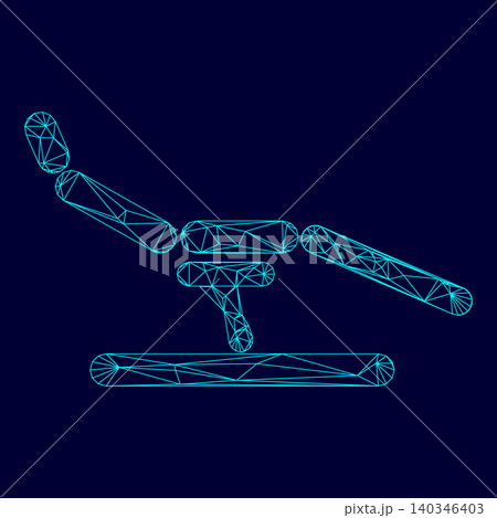 Dentist chair low poly triangulation triangulated polygonal elec Dentist chair low poly triangulation triangulated polygonal elec 140346403