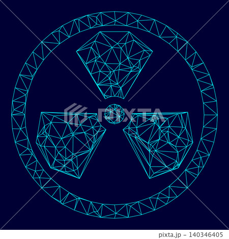 Sign radioactive low poly triangulation triangulated polygonal e Sign radioactive low poly triangulation triangulated polygonal e 140346405