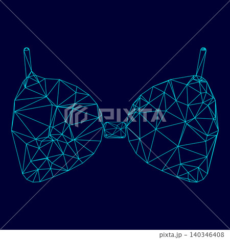 Bra low poly triangulation triangulated polygonal electric cyan Bra low poly triangulation triangulated polygonal electric cyan 140346408