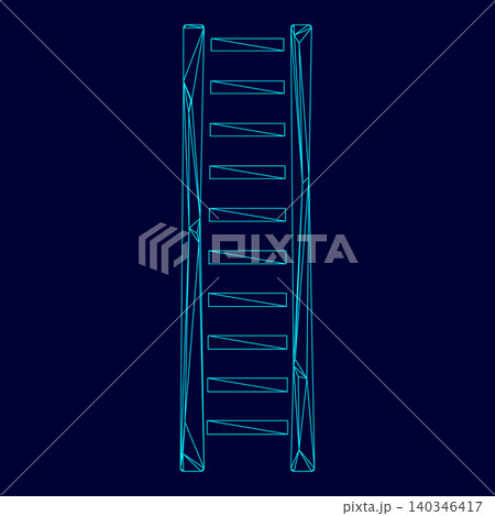 Wooden step ladder low poly triangulation triangulated polygonal Wooden step ladder low poly triangulation triangulated polygonal 140346417