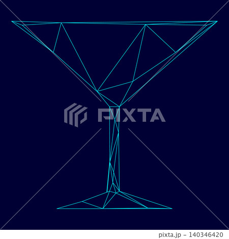 Martini glass low poly triangulation triangulated polygonal elec Martini glass low poly triangulation triangulated polygonal elec 140346420