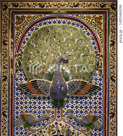 Peacock Tile Art from Golconda Peacock Tile Art from Golconda 140346896