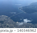 明石上空からの明石海峡大橋　 140346962