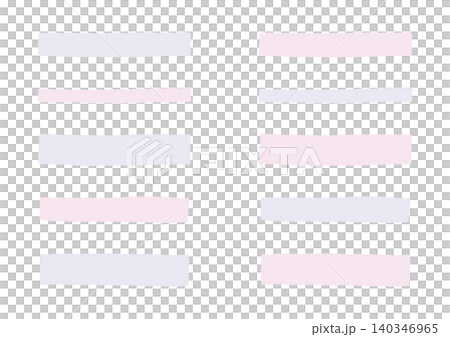A set of loosely drawn, rectangular shapes (pink and purple) that are long horizontally like tape. A set of loosely drawn, rectangular shapes (pink and purple) that are long horizontally like tape. 140346965