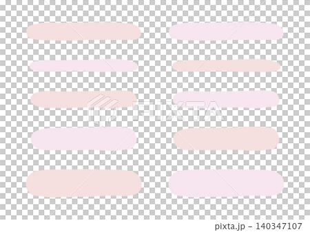 A set of loosely drawn, horizontally elongated oval shapes (red and pink). A set of loosely drawn, horizontally elongated oval shapes (red and pink). 140347107