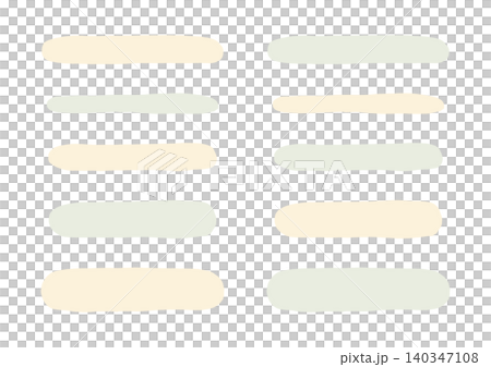 A set of loosely drawn, horizontally elongated oval shapes (yellow and green). A set of loosely drawn, horizontally elongated oval shapes (yellow and green). 140347108