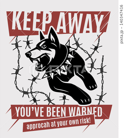 Dog poster. Doberman black and white picture for placard design recent vector template with place for text 140347416