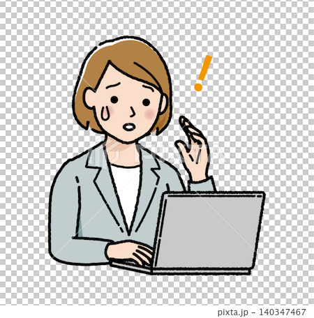 女企業家因電腦故障而感到驚訝 女企業家因電腦故障而感到驚訝 140347467
