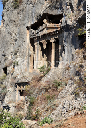 Lycian tombs. Turkey Fethiye. King tombs. Lycian tombs. Turkey Fethiye. King tombs. 140348689