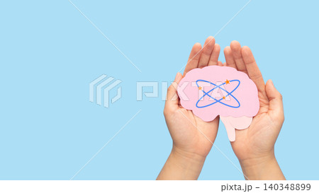 Human head with dizzy stars brain on blue background. Concept of dizziness, vertigo, headache, stress, confuse and hangover. Human head with dizzy stars brain on blue background. Concept of dizziness, vertigo, headache, stress, confuse and hangover. 140348899