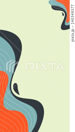 Abstract liquid wave vertical background vector template with elegant organic fluid shapes and lines for social media stories 140349377