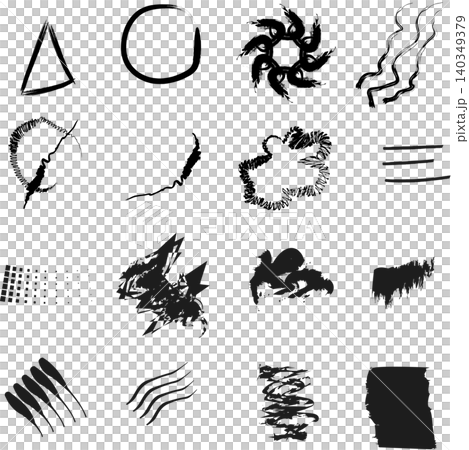 Black ink brush strokes and paint splatters vector set with abstract hand drawn shapes lines and textures Black ink brush strokes and paint splatters vector set with abstract hand drawn shapes lines and textures 140349379